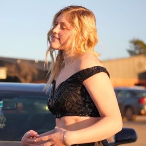 Black 2 Piece Homecoming Dress